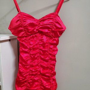 Pinup Couture Red Bathing Suit Swim Medium One Piece